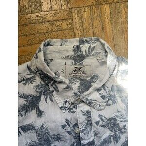 Madda Fella Shirt Mens Medium Floral Drink Cocktail Linen Hawaiian Button Up L